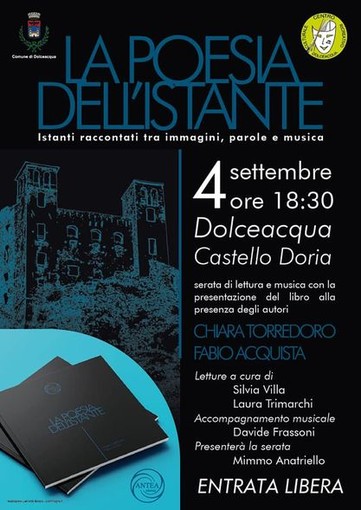 Dolceacqua: domani, presentazione libro di Poesia e Fotografia 'La Poesia dell’Istante' di Chiara Torredoro e Fabio Acquista