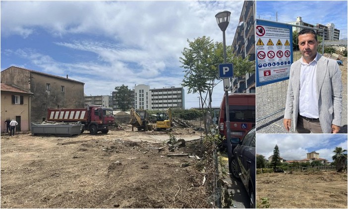 Vallecrosia, area del parcheggio 'Goso': iniziati i lavori di riqualificazione (Foto)