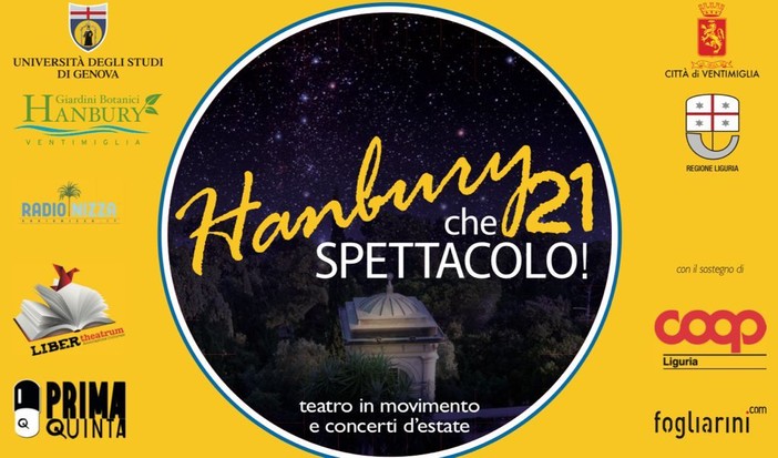 Ventimiglia, l'associazione 'Liber theatrum' cura anche quest'anno il Festival &quot;Hanburychespettacolo!&quot;: ecco tutte le info