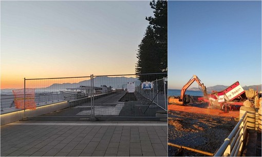 Bordighera, restyling del lungomare: iniziati i lavori del secondo lotto (Foto)