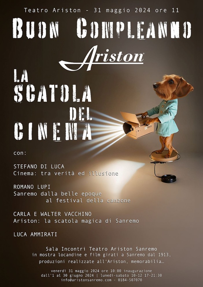 Sanremo, 'Buon compleanno Ariston', venerdì eventi speciali per il il 61° anniversario del teatro
