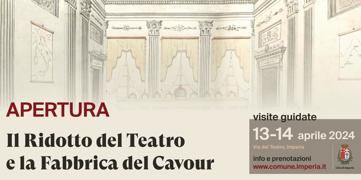 Imperia, riapre il Ridotto del Teatro e la Fabbrica del Cavour: visite guidate il 13 e 14 aprile per scoprire i locali restaurati