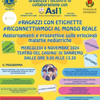 Sanremo, mercoledì convegno sulle malattie pediatriche: focus su epilessia, autismo e diabete