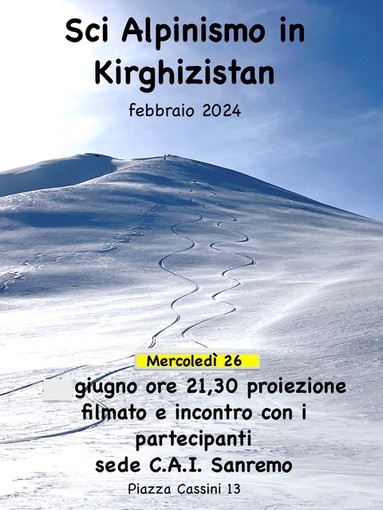 Sanremo, mercoledì incontro al club alpino italiano sulla spedizione in Kirghizistan