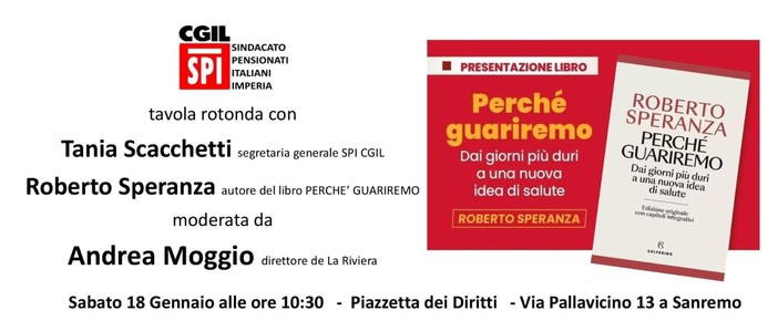 Sanremo, sabato la presentazione del libro dell'ex ministro Speranza sugli anni terribili del covid