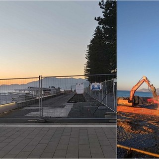 Bordighera, restyling del lungomare: iniziati i lavori del secondo lotto (Foto)