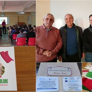 Vallecrosia, conoscere la Costituzione e il Tricolore: lezione speciale per gli studenti dell'Andrea Doria (Foto e video)