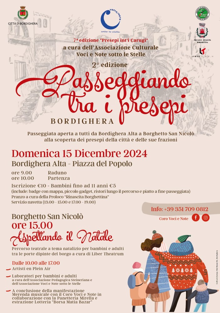 Bordighera, domenica Borghetto San Nicolò in festa con 'Passeggiando tra i presepi'