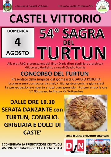 Castel Vittorio: domenica 4 agosto la 54° edizione della Sagra del Turtun