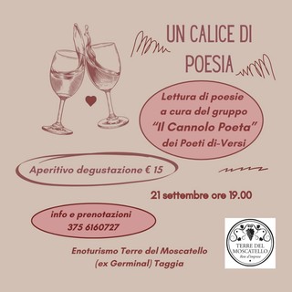 Taggia, sabato ritornano i &quot;Poeti di-Versi&quot;: l'aperitivo all'insegna della poesia