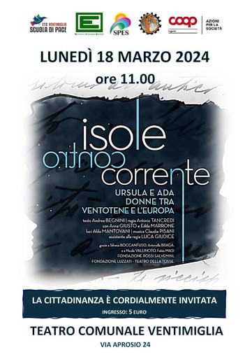 Ventimiglia, al teatro comunale in scena lo spettaccolo per le Superiori: &quot;Isole controcorrente&quot;