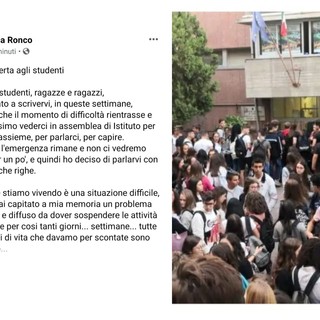 Coronavirus, scuole chiuse fino al 3 aprile, il preside del Ruffini scrive agli studenti &quot;Continuate, anzi aumentate il vostro impegno nello studio&quot; (la lettera)