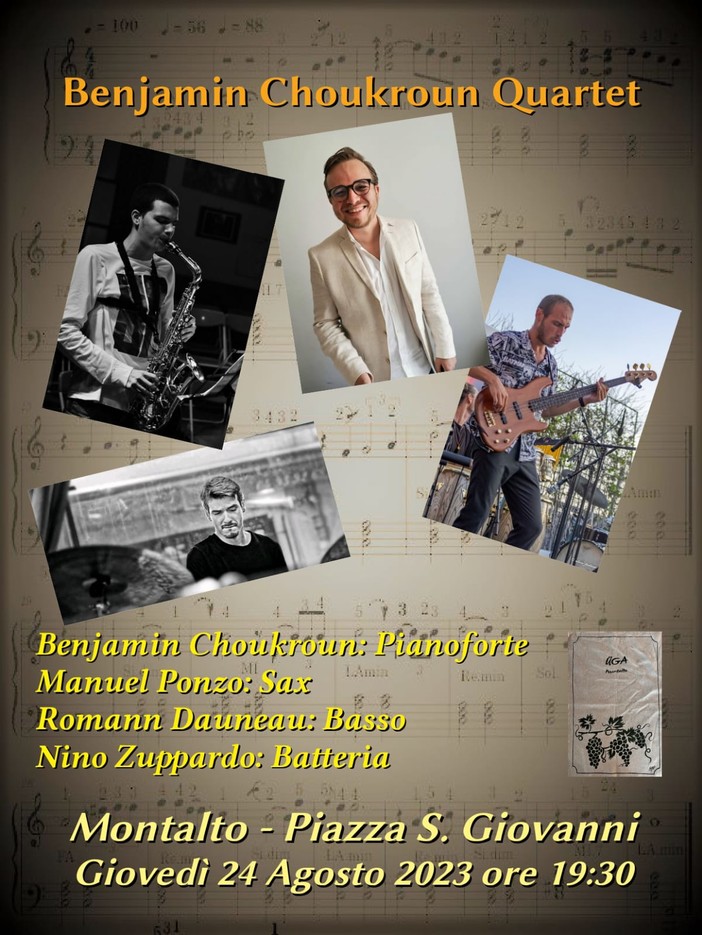 Montalto: giovedì musica live in piazza con Benjamin Choukroun Quartet