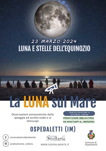 Ospedaletti, sabato appuntamento con &quot;Luna e Stelle dell'Equinozio&quot;