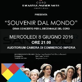 Imperia: 'Souvenir dal mondo', mercoledì 8 giugno concerto per il decennale del Coro Ragazzi I.C. Nazario Sauro