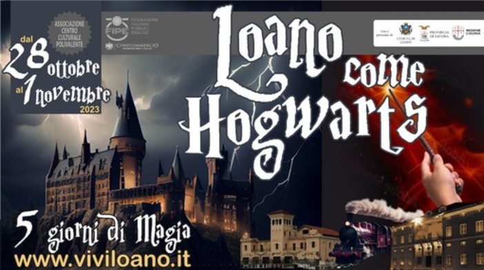 &quot;Loano come Hogwarts&quot;, cinque giornate di magia con il più grande raduno d'Italia per gli amanti di Harry Potter