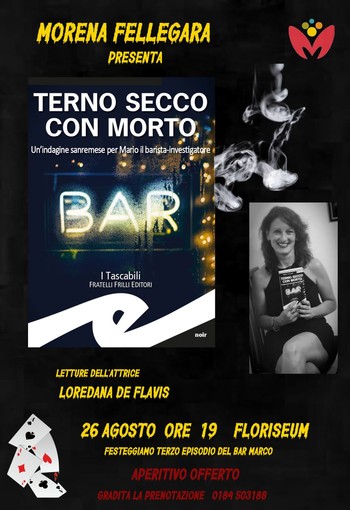 Sanremo, venerdì al Floriseum di Villa Ormond la presentazione di 'Terno secco con morto' di Morena Fellegara