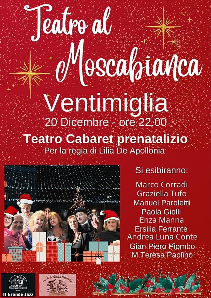 Ventimiglia, domani spettacolo di Natale al club jazz Mosca Bianca