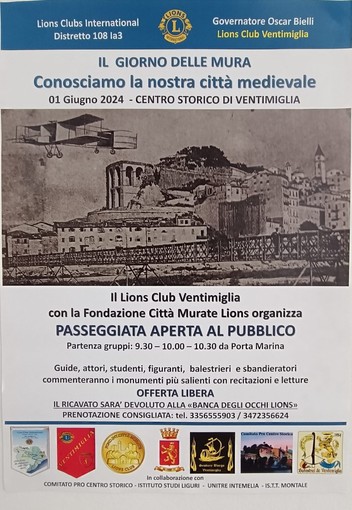 Ventimiglia, sabato 'Il giorno delle mura': passeggiata storica organizzata dai Lions
