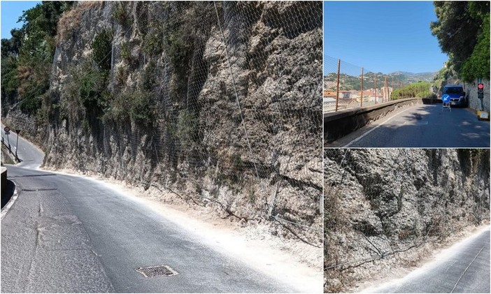 Ventimiglia, parete rocciosa in via San Secondo: concluso l’intervento di disgaggio e messa in sicurezza (Foto)