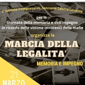 Sanremo, giovedì la marcia della legalità per ricordare le vittime innocenti delle mafie