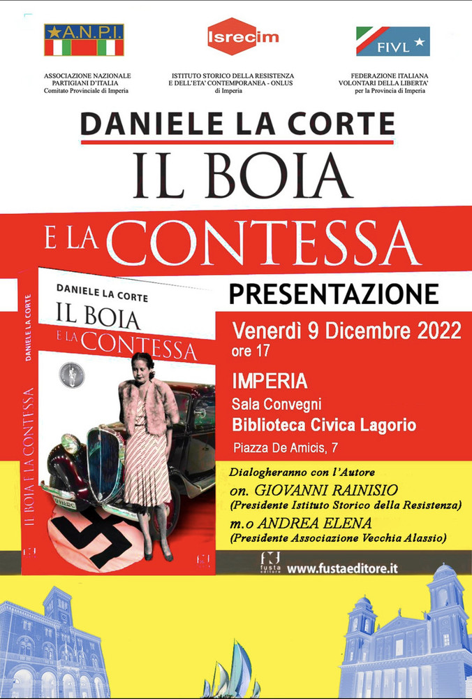 Imperia: venerdì la presentazione del libro &quot;Il Boia e  la Contessa&quot; di Daniele La Corte