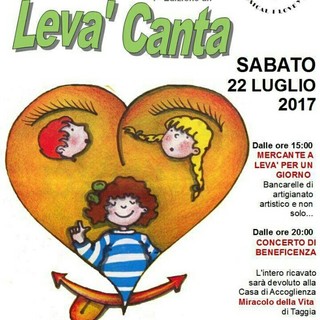 Taggia: sabato 22 luglio prima edizione di Levà Canta, un concerto di beneficenza e non solo