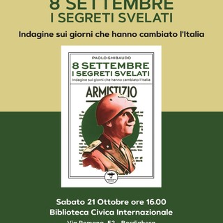 Bordighera: sabato la presentazione di &quot;8 settembre, i segreti svelati&quot; con Paolo Ghibaudo