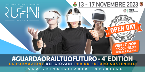 Imperia: al Ruffini dal 13 novembre torna l'appuntamento con #guardaorailtuofuturo