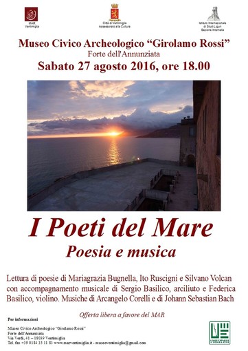 Ventimiglia: al museo Girolamo Rossi proseguono le serate con musica e poesia come protagoniste