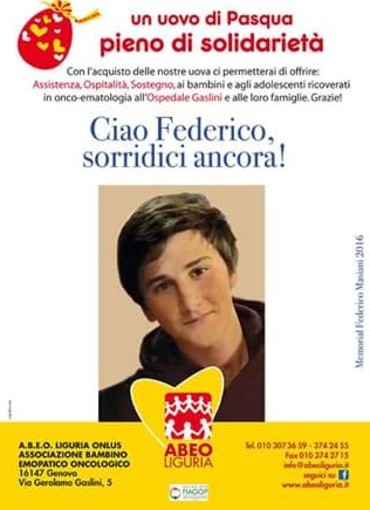 Imperia: in ricordo di Federico Masiani, una giornata di solidarietà con la vendita di uova di Pasqua per l'associazione Abeo di Genova