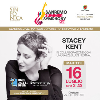 Stasera concerto di Stacey Kent &amp; Orchestra Sinfonica Di Sanremo