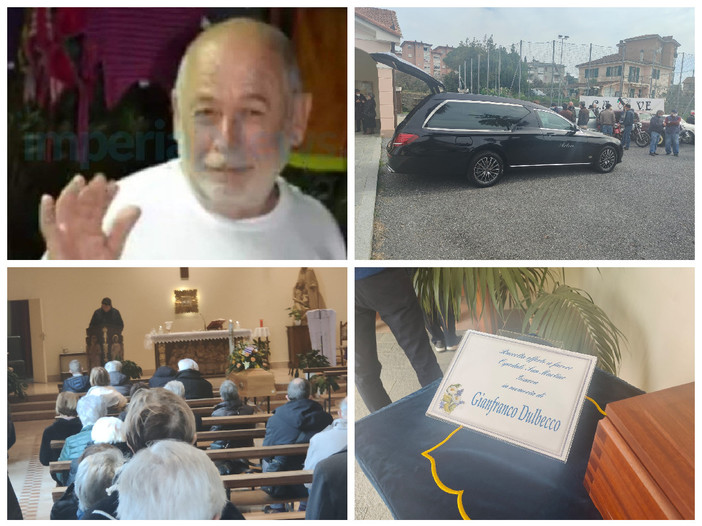 Imperia, folla al funerale di Gianfranco Dulbecco storico benzinaio di Caramagna (foto)