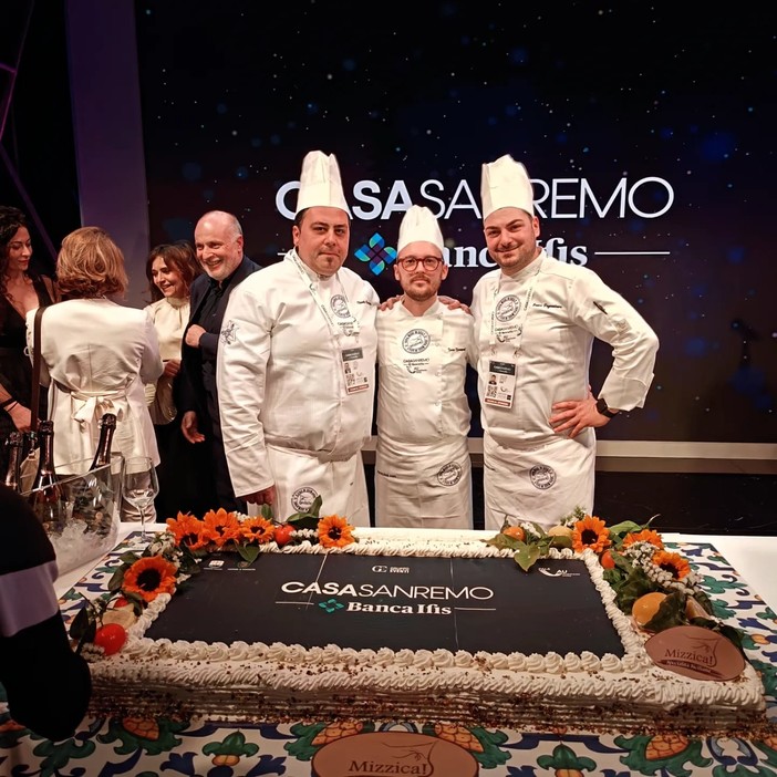 È Siciliana la pasticceria che ha prodotto la maxi torta inaugurale di Casa Sanremo 2024