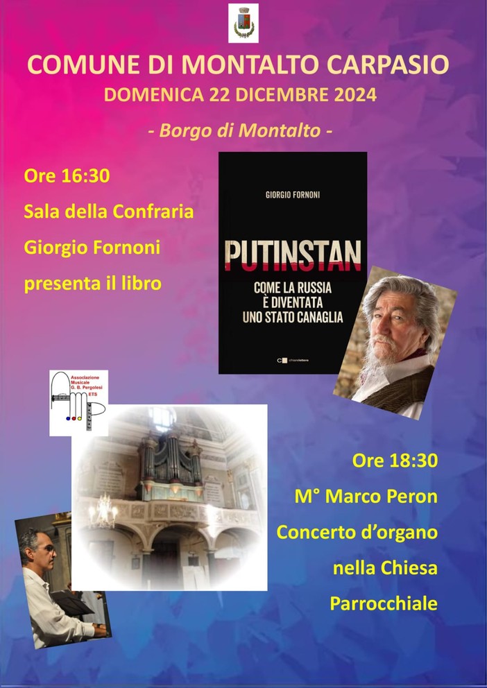 Concerto di Natale a Montalto Carpasio con Marco Peron: un viaggio musicale tra capolavori d’organo