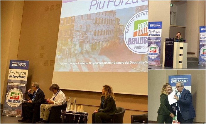 Conferenza nazionale degli enti locali di Forza Italia, Milena Raco rappresenta Ventimiglia e la Liguria a Perugia (Foto e video)