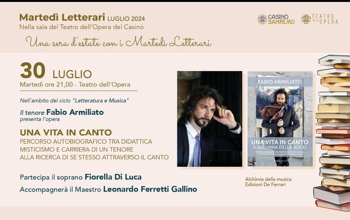 Sanremo: martedì 30 luglio al Teatro dell'Opera spettacolo lirico dell'autore e pianista Armiliato