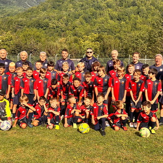 I bambini della Scuola Calcio dell'U.S.Dolceacqua all'8° Mini Camp al Centro Sportivo di Limone Piemonte