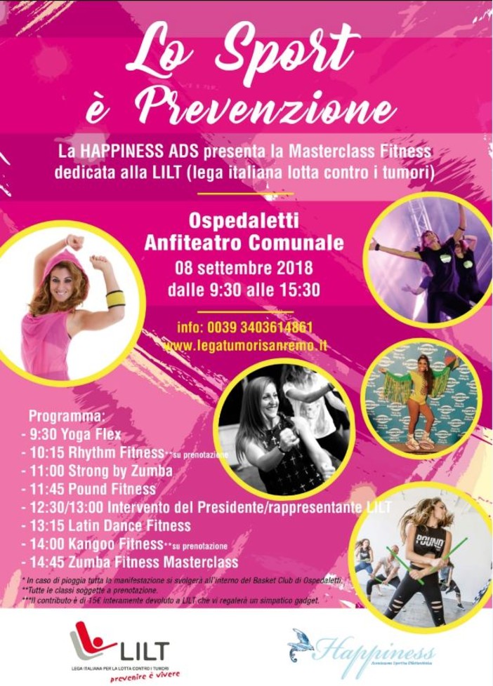 Ospedaletti: ‘Prevenire con lo sport’, domani un evento della LILT dedicato allo sport e alla salite