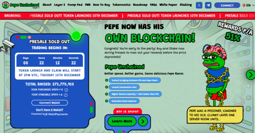 Pepe Unchained oggi su DEX mentre i principali CEX attendono di listare $PEPU