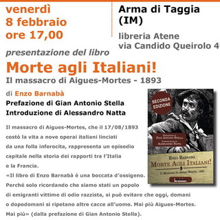 Arma di Taggia: venerdì alla Libreria Atene la presentazione del libro di Enzo Barnabà