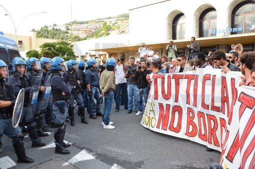 Un'immagine della manifestazione No Borders del 4 ottobre scorso