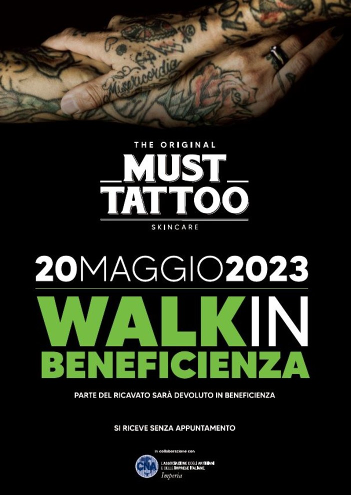 Tatuaggi senza appuntamento per l'evento organizzato in collaborazione con CNA Imperia