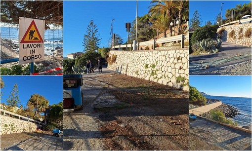 Bordighera, nuova pavimentazione per il camminamento che conduce al porto turistico: al via i lavori (Foto)