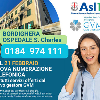 Ospedale Saint Charles di Bordighera, al via la nuova numerazione telefonica