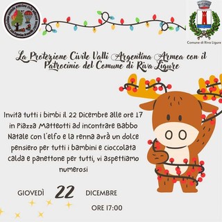 A Riva Ligure questo pomeriggio arriva Babbo Natale della Protezione Civile