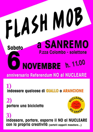 Sanremo: sabato un 'flash mob' per ricordare il &quot;No al Nucleare&quot;