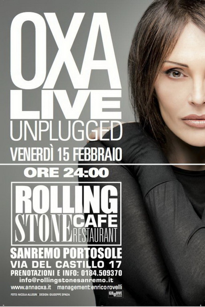 Sanremo: venerdì 15 febbraio 'Oxa Live Unplugged' al Rolling Stone