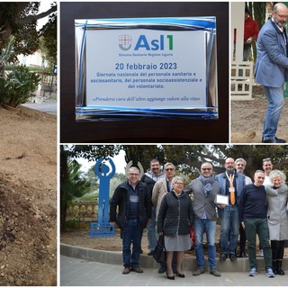 Sanremo: Giornata Nazionale del personale sanitario, ASL1 pianta olivo nei giardini di Bussana