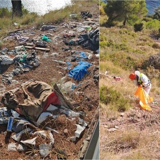 Ventimiglia, migranti abbandonano rifiuti nella 'zona della Croce': pulizia straordinaria tra Grimaldi e Mortola Inferiore (Foto)